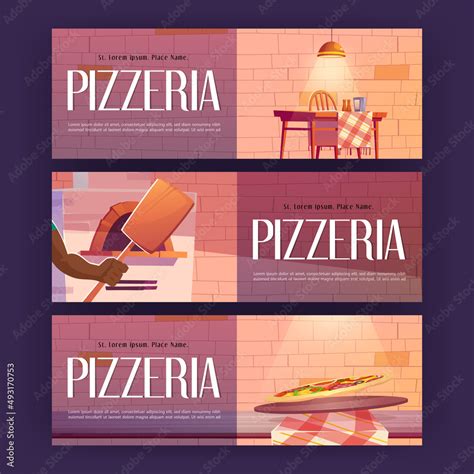 Pizzeria Posters With Restaurant Interior Pizza Oven And Scapula