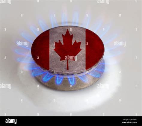 Gas burner and flag of Canada, gas Stock Photo - Alamy