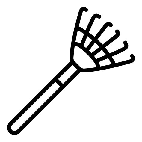 Leaf Rake Icon Outline Style 14383755 Vector Art At Vecteezy