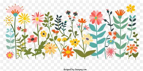 colorful clipart image   vibrant flower garden   types