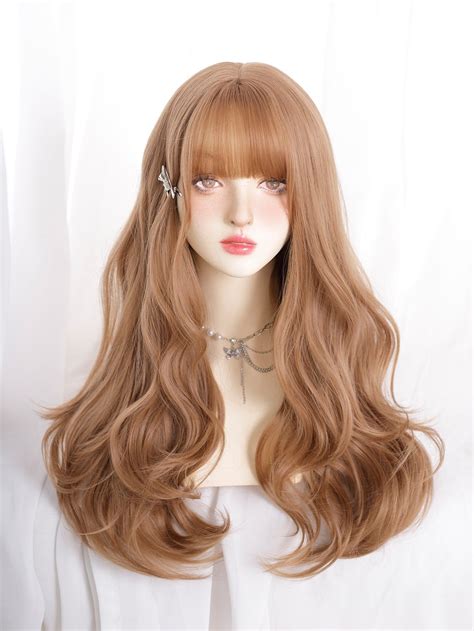 Long Curly Synthetic Wig With Bangs Wigs With Bangs Wig Hairstyles