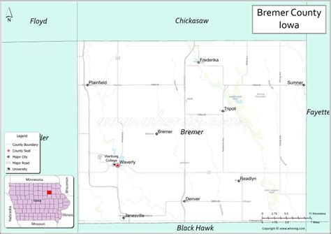 Map of Bremer County, Iowa - Thong Thai Real