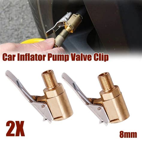 2 X Tyre Valve Air Tire Chuck Inflator Pump Connector Adapter Clip On