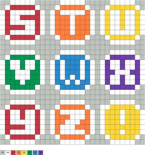 Perler Bead Letters Six Alphabets Perler Beads Perler Bead Art Perler