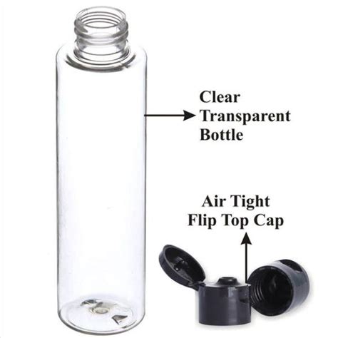 Cosmetic Sleek Slant Shoulder Pet Bottle With Flip Top Cap Clear