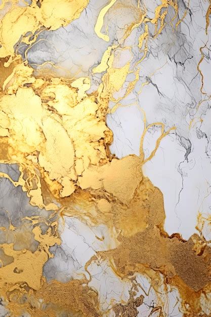 Premium Photo A Gold And White Marble With A Gold Background