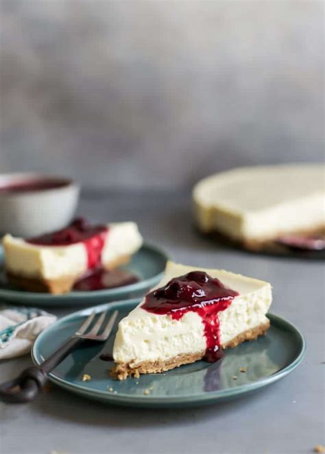 The Best Greek Yogurt Cheesecake {healthier } • Fit Mitten Kitchen