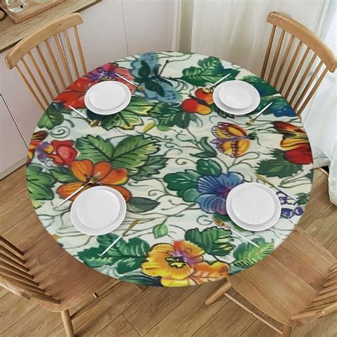 Jeuxus Patterned Fitted Table Cover With Soft Flannel Backing And