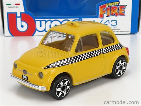 BURAGO 18 30202 Scale 1 43 FIAT 500 TAXI N Y C 1965 YELLOW