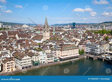 Zurich In Summer Editorial Stock Photo Image Of Cathedral 70388303