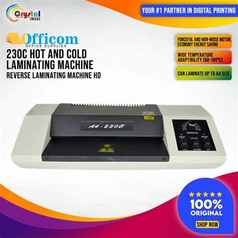 Officom 230C Laminator Machine A4 Size HOT COLD Reverse Laminating Machine Heavy Duty
