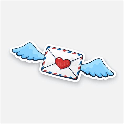 Flying Closed Vintage Mail Envelope With Wings Stock Vector