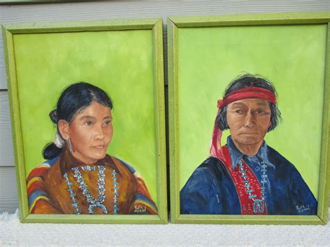 Collectible Set Of Navajo Oil Paintings From 1960s Etsy Native