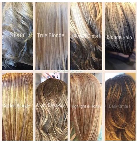 Blonde hair color chart by Jennifer Warner from silver blonde to dark ...