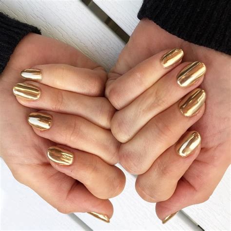 Gold Chrome Nailthoughts Gold Chrome Nails Gold Nails Wedding Gold