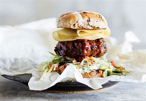 Hot Cross Beef Burgers With Spicy Slaw Woolworths Taste