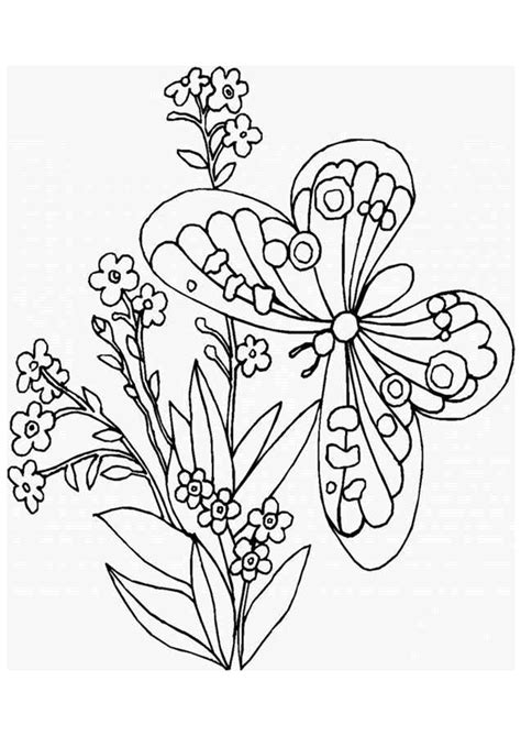 Coloriage Papillon Fleur Sur