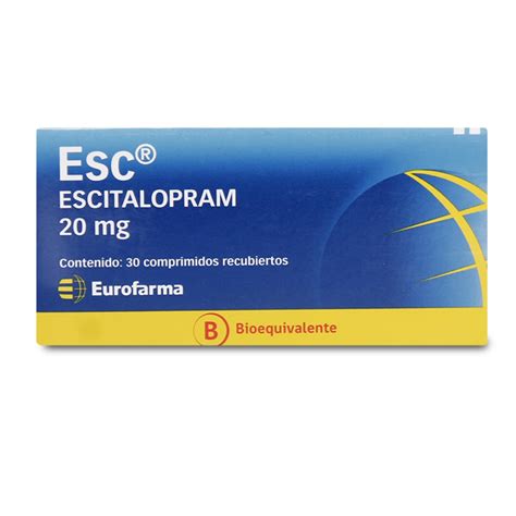 Esc Escitalopram 20 Mg 30 Comprimidos Cruz Verde