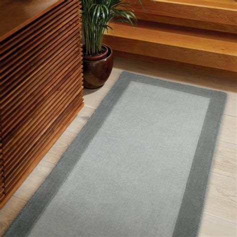 Origins Borders Grey Wool Runner Ashanti Rugs