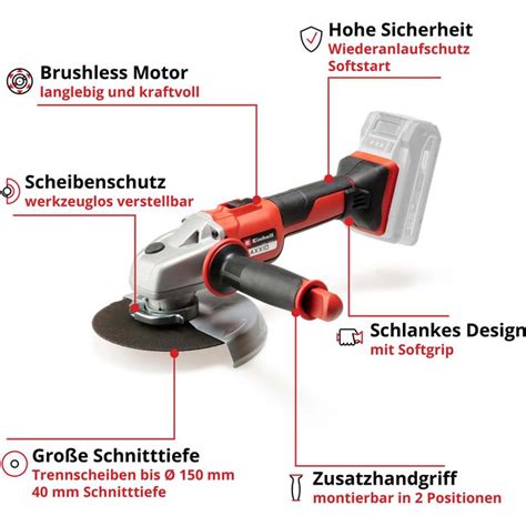 Einhell Winkelschleifer Te Ag Li Bl Solo Mm V Mit