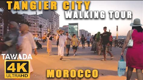 Tangier Summer City Nightlife Walking Tour Morocco K Uhd Youtube