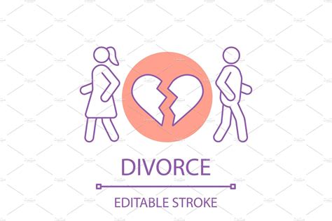 Divorcing Couple Concept Icon Vector Graphics ~ Creative Market