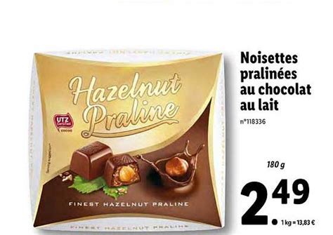 Promo Noisettes Pralin Es Au Chocolat Au Lait Utz Chez Lidl Icatalogue Fr