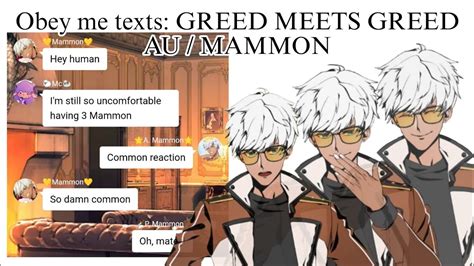 Obey Me Texts Greed Meets Greed Au Mammon Youtube