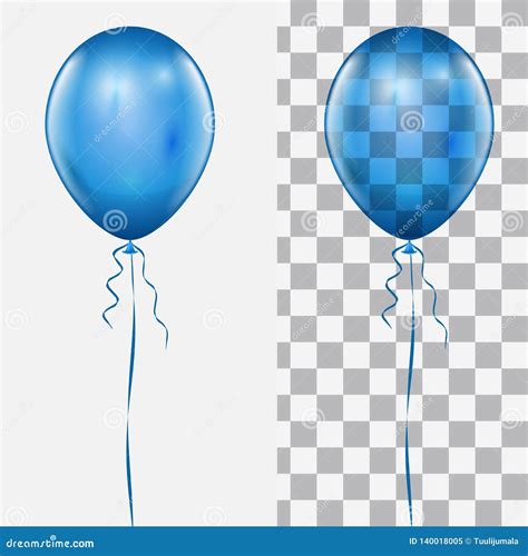 Single Realistic Blue Balloon Stock Vector Illustration Of Birthday