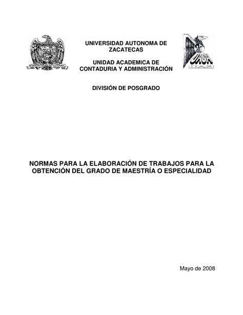 Pdf Normas Para La ElaboraciÓn De Trabajos Para …uaca Reduaz Mx