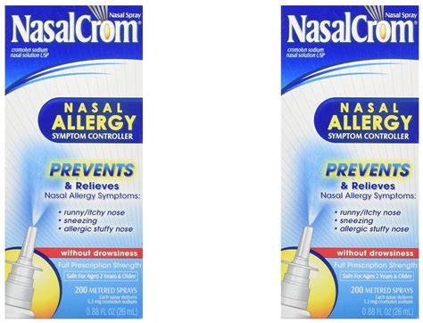 Nasalcrom Non Drowsy Nasal Spray Allergy Relief 200 Sprays 0 88 Oz 2 Pack