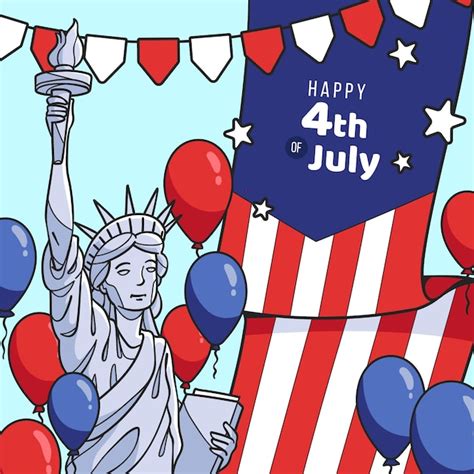 Free Vector Hand Drawn Th Of July Independence Day Illustration