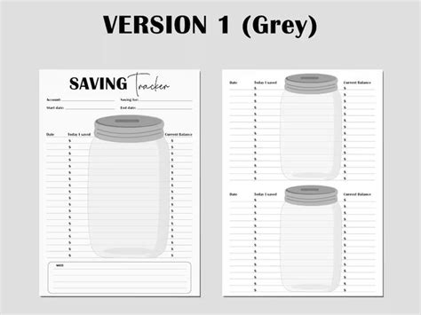 Savings Jars Tracker Daily Saving Challenges PDF Printables Etsy In