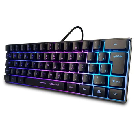 Teclado Gamer Qwerty Luz Led Rgb Chroma Abnt Portugu S Brasil Knup Kp