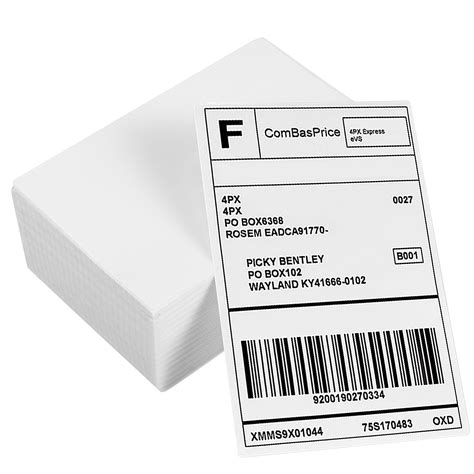 Salinist 500pcs Direct Thermal Shipping Labels Commercial Adhesive Labels For Thermal Printers