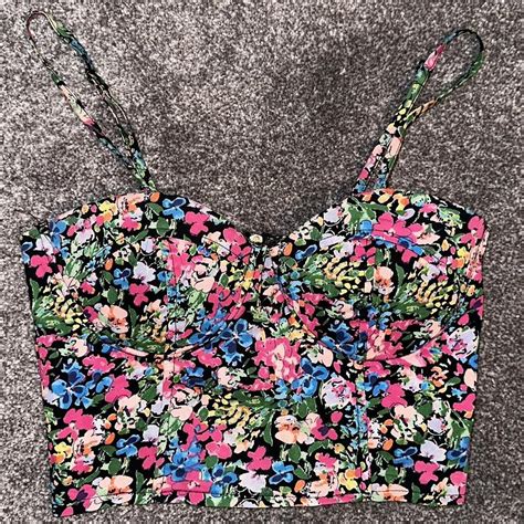 Missguided Floral Flower Corset Bralette Top Size Depop