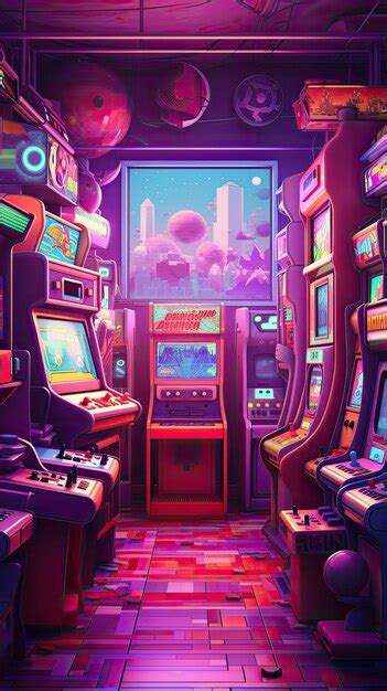 Premium Photo | Retro arcade game cabinet collection wallpaper for the phone