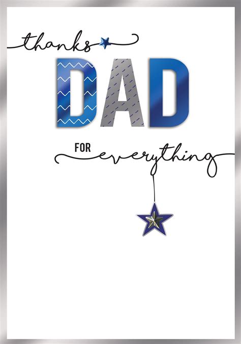 Thanks Dad For Everything Embellished Fathers Day Card Love Kates