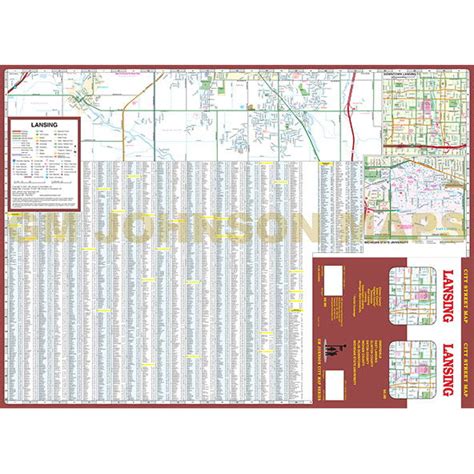 Lansing, Michigan Street Map - GM Johnson Maps