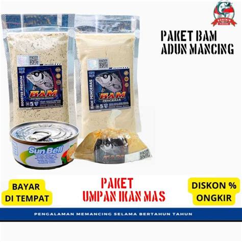 Paket Komplit Ikan Mas Umpan Adun Mancing Sunbell Pengeras Bo Ster