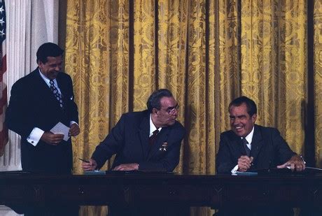 Richard Nixon Leonid Brezhnev Signing Cooperation Editorial Stock Photo ...