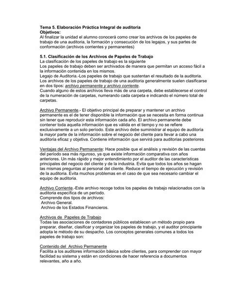 Pdf Tema Elaboraci N Pr Ctica Integral De Auditoria Cursos Aiu