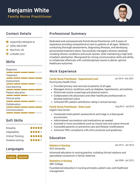 Family Nurse Practitioner Resume Example for 2024: Free Downloadable