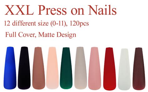 Amazon Addfavor Xxl Extra Long Press On Nails Coffin Matte Fake