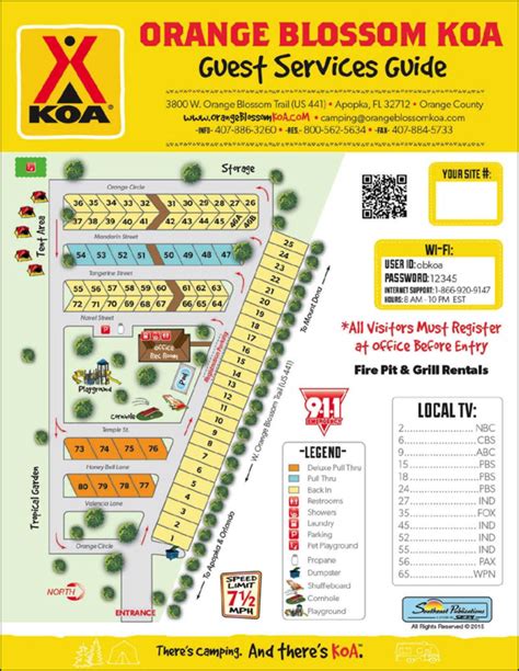 Park Map of Orange Blossom KOA, Orlando's Great New RV Park