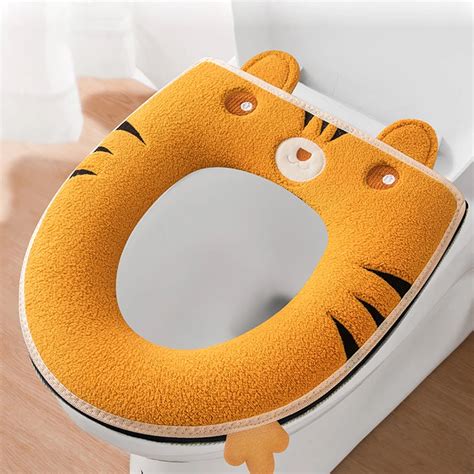 Tiger Funda De Asiento De Felpa Para Inodoro Coj N Universal Con