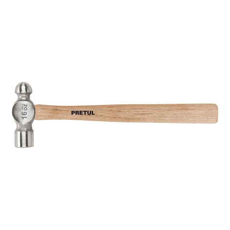 Martillo Pulido De Bola 16 Oz Mango Madera Pretul Herramientas