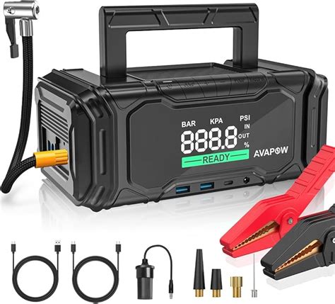 Amazon AVAPOW Car Battery Jump Starter 4000A Peak With Air