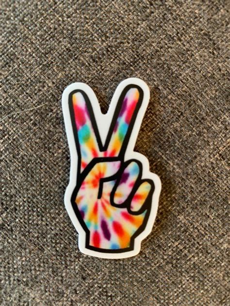 Tie Dye Peace Sign Sticker Etsy Hippie Sticker Hippie Bumper