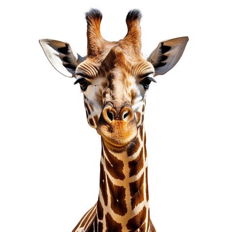 Premium Photo Realistic Giraffe Head Illustration On White Background